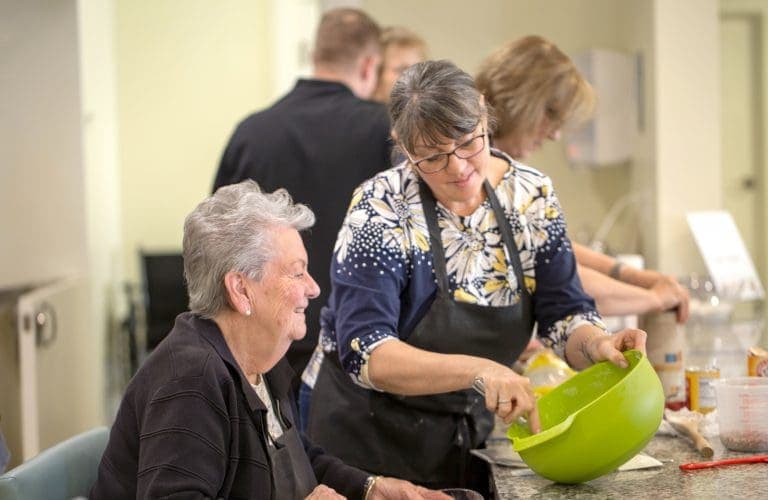 Residents participating in a group activity